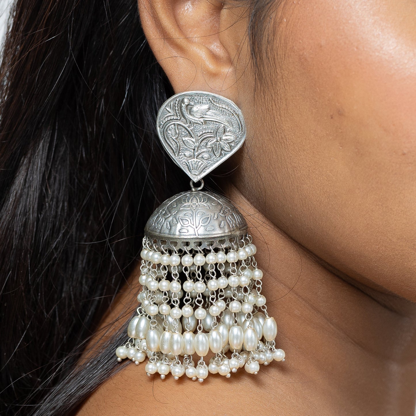 Zevar Club Tribal Oxidise Jhumki Earrings