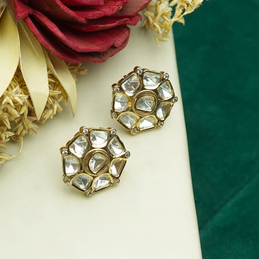 Octagon Kundan Studs