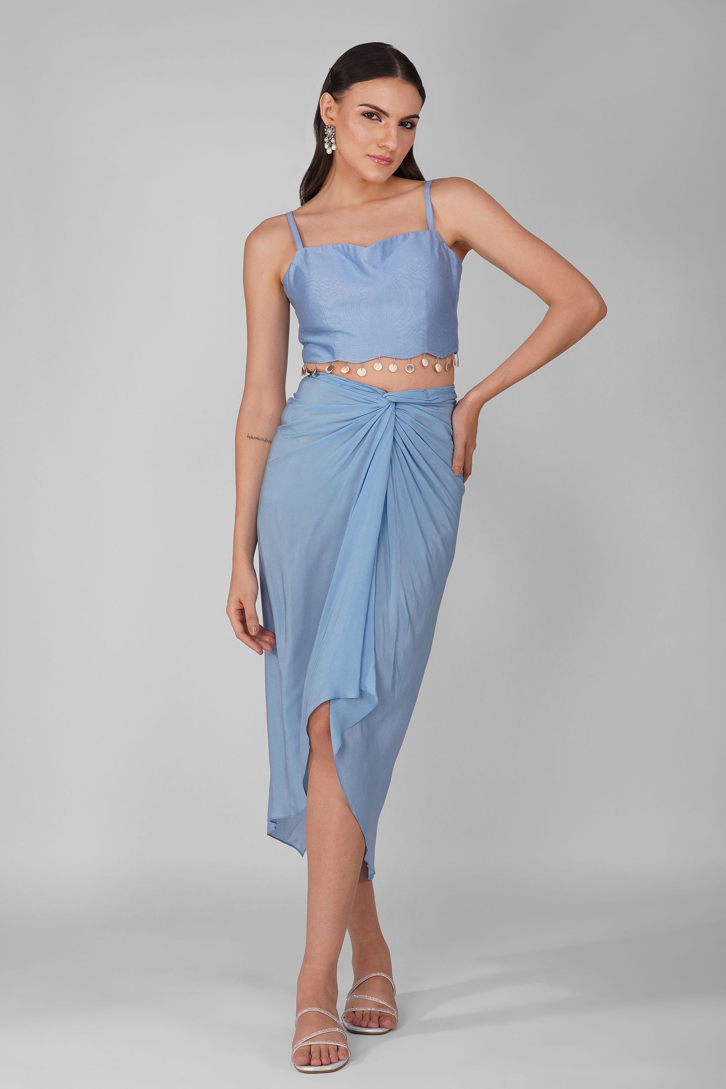 Blue Starry Sky Drape skirt and Cape Set