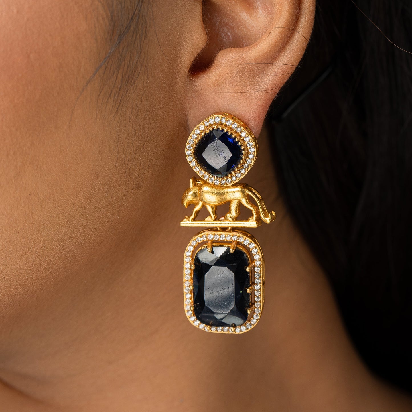 Zevar Club Sabyasachi Inspired Lion Motif Edgy Earrings