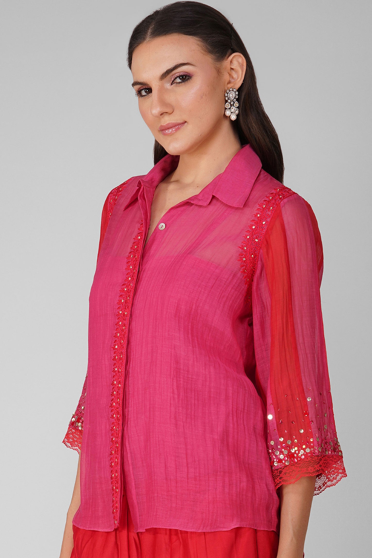 Starry Magenta Sky Two-Tone Shirt