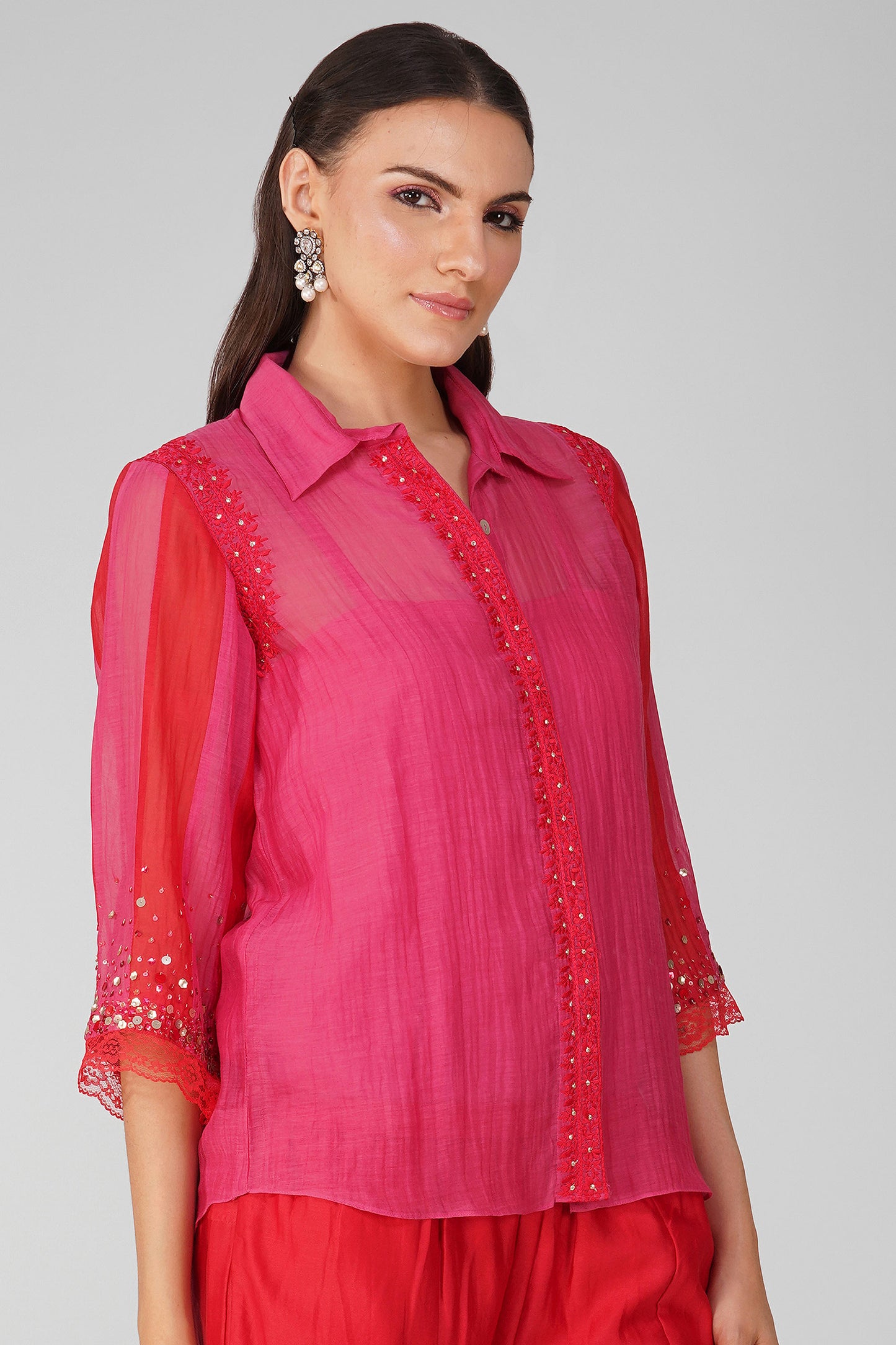 Starry Magenta Sky Two-Tone Shirt