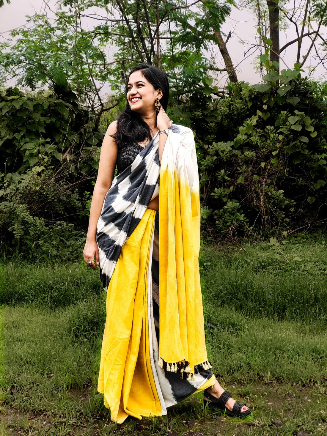 Aparajita Yellow handloom Cotton saree