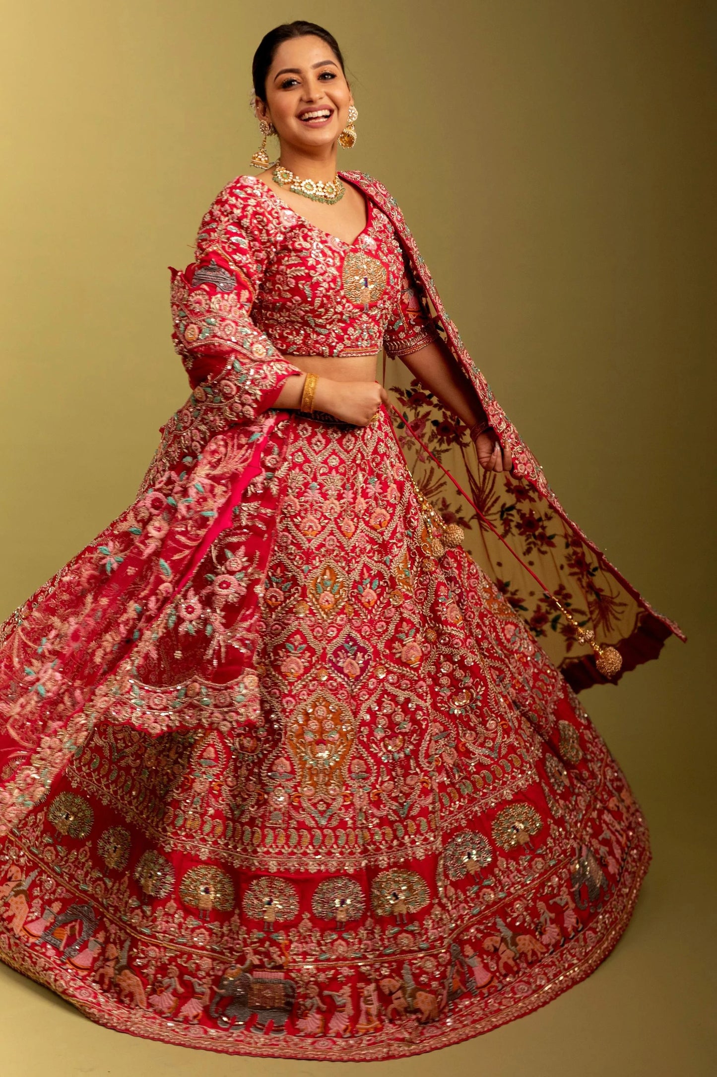 Reminiscing Red Bridal Lehenga