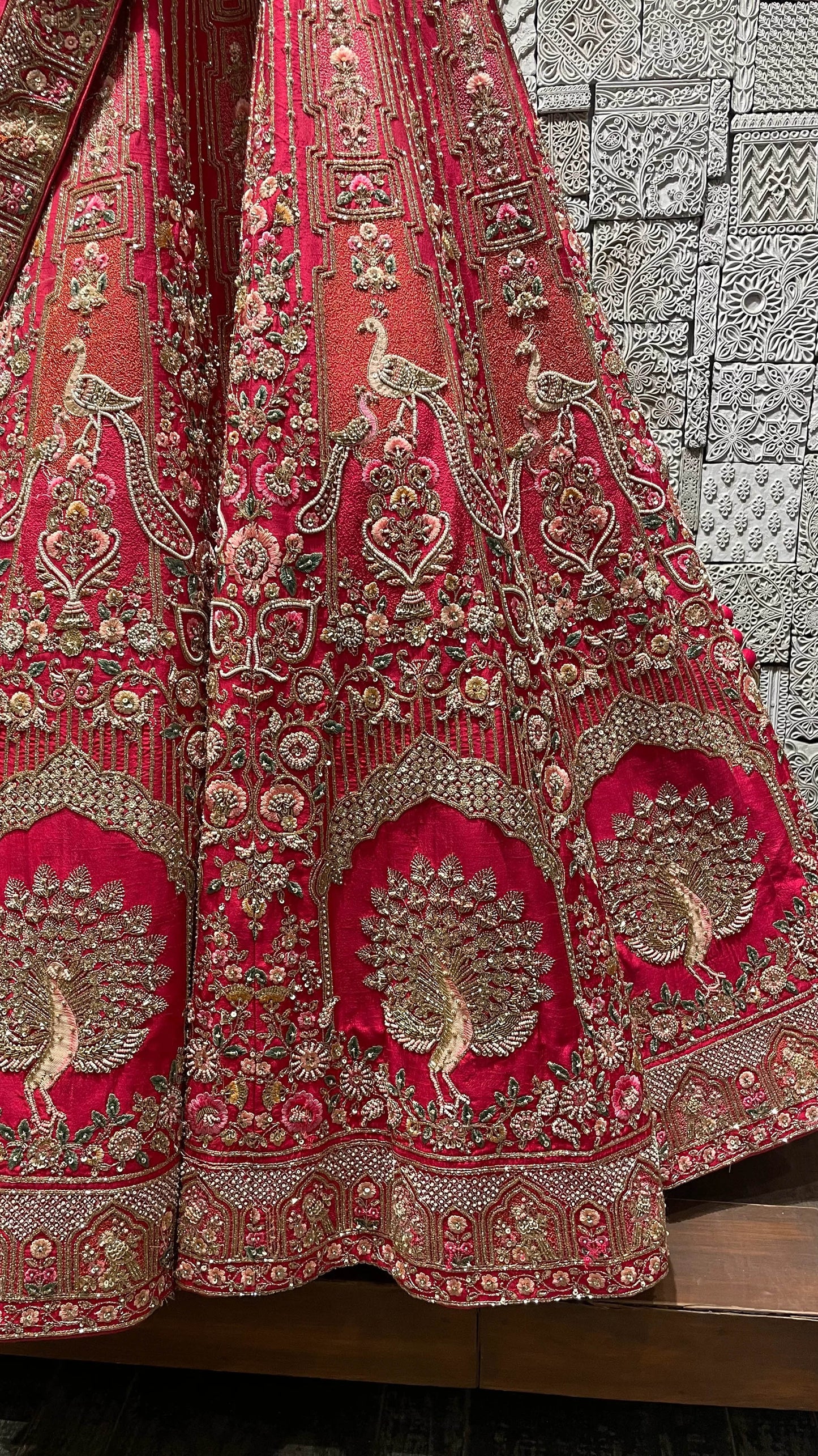 Pink Bridal Lehenga with Zariwork