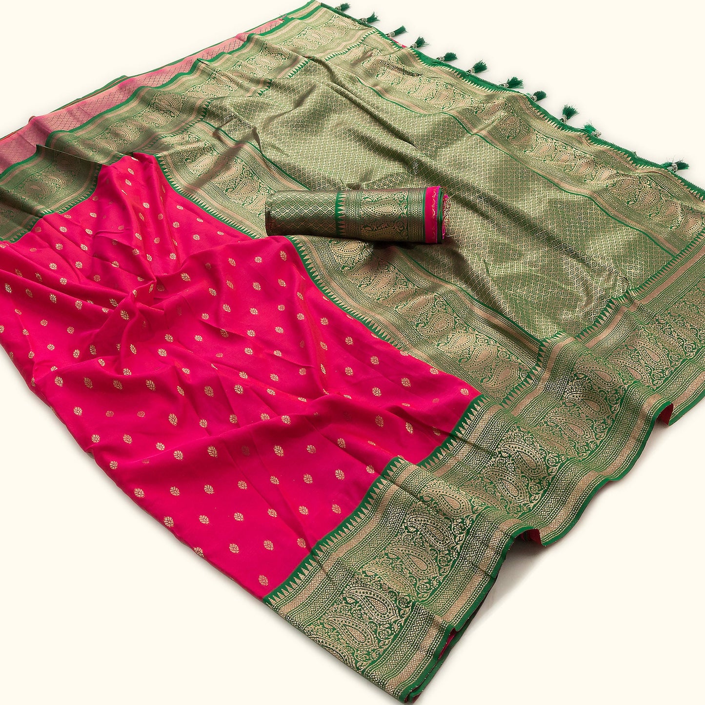 Red Zari Banarasi Silk Saree