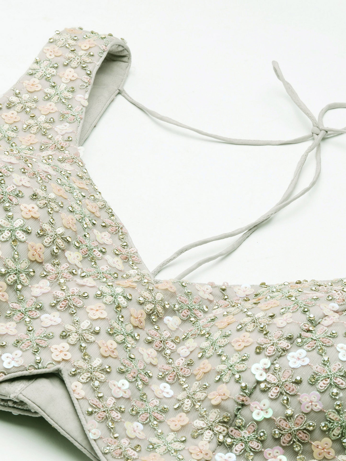 Sea green Net Multi Sequins& Zarkan embroidery Lehenga