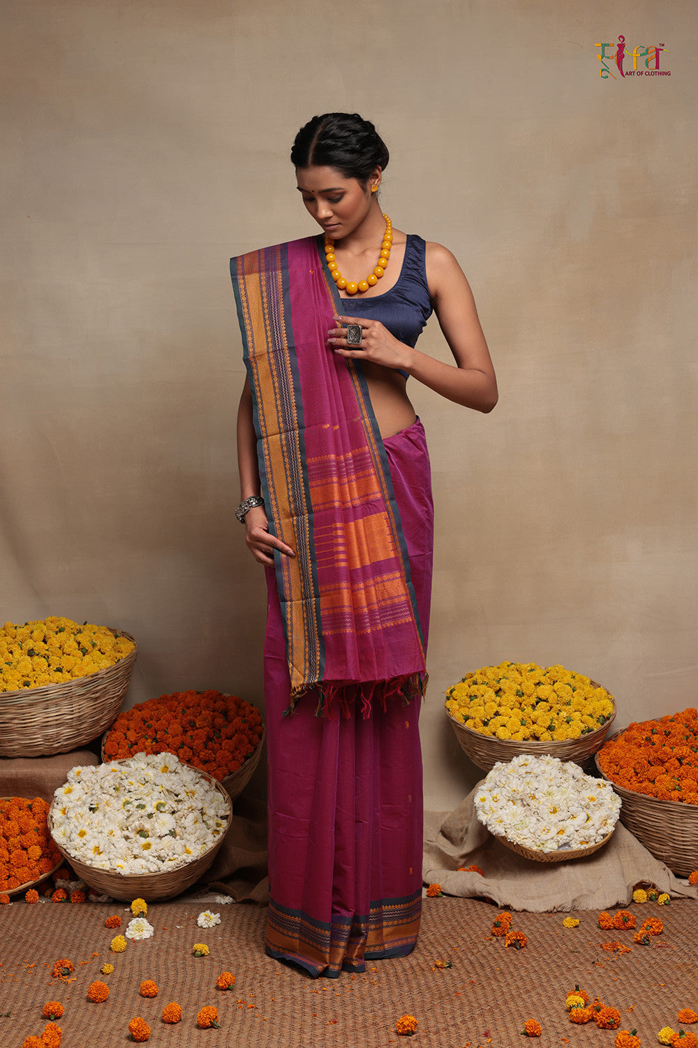 Pink Handloom Kanchi Cotton Saree