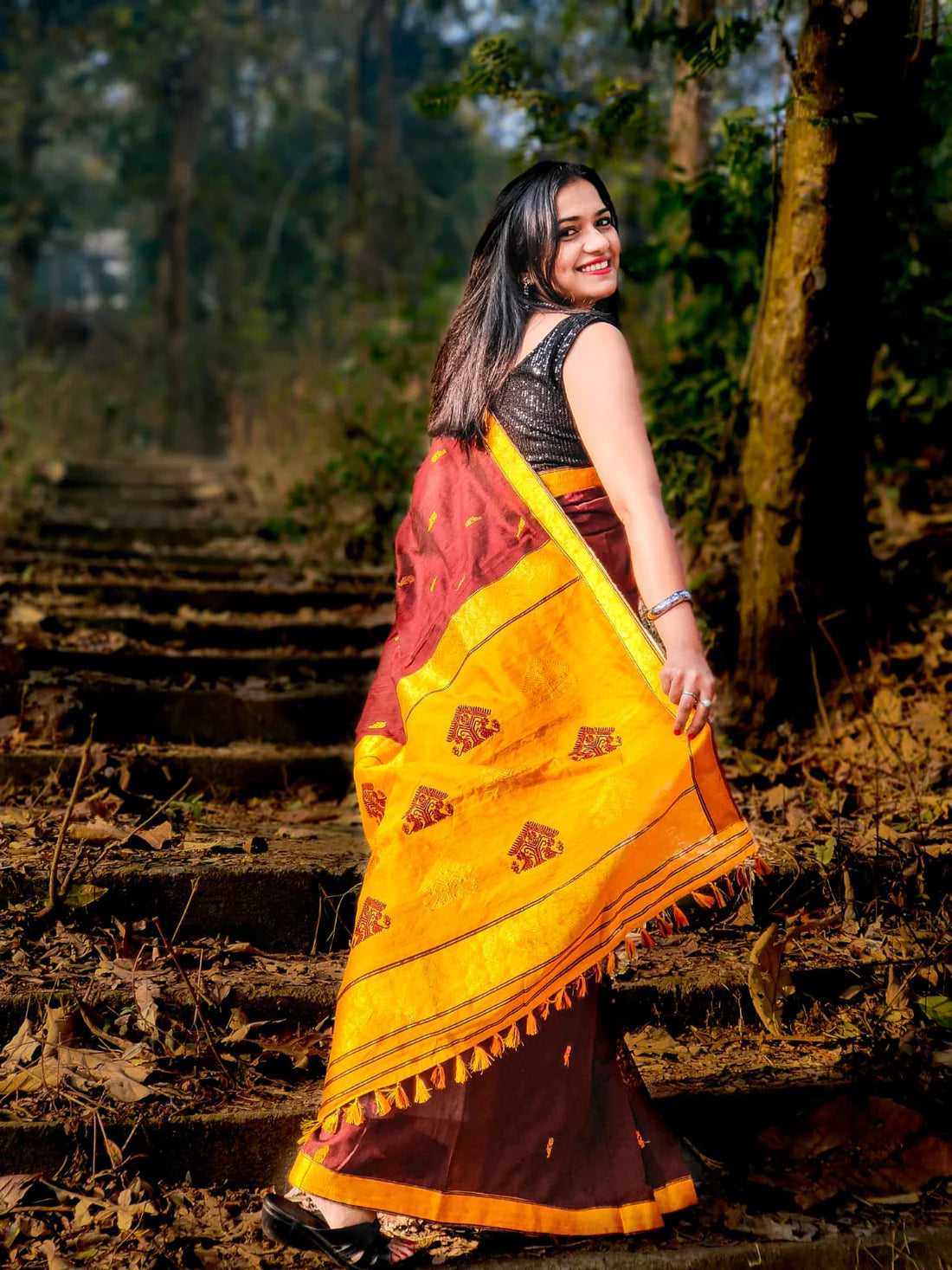 Neerja Maroon Cotton Handloom saree