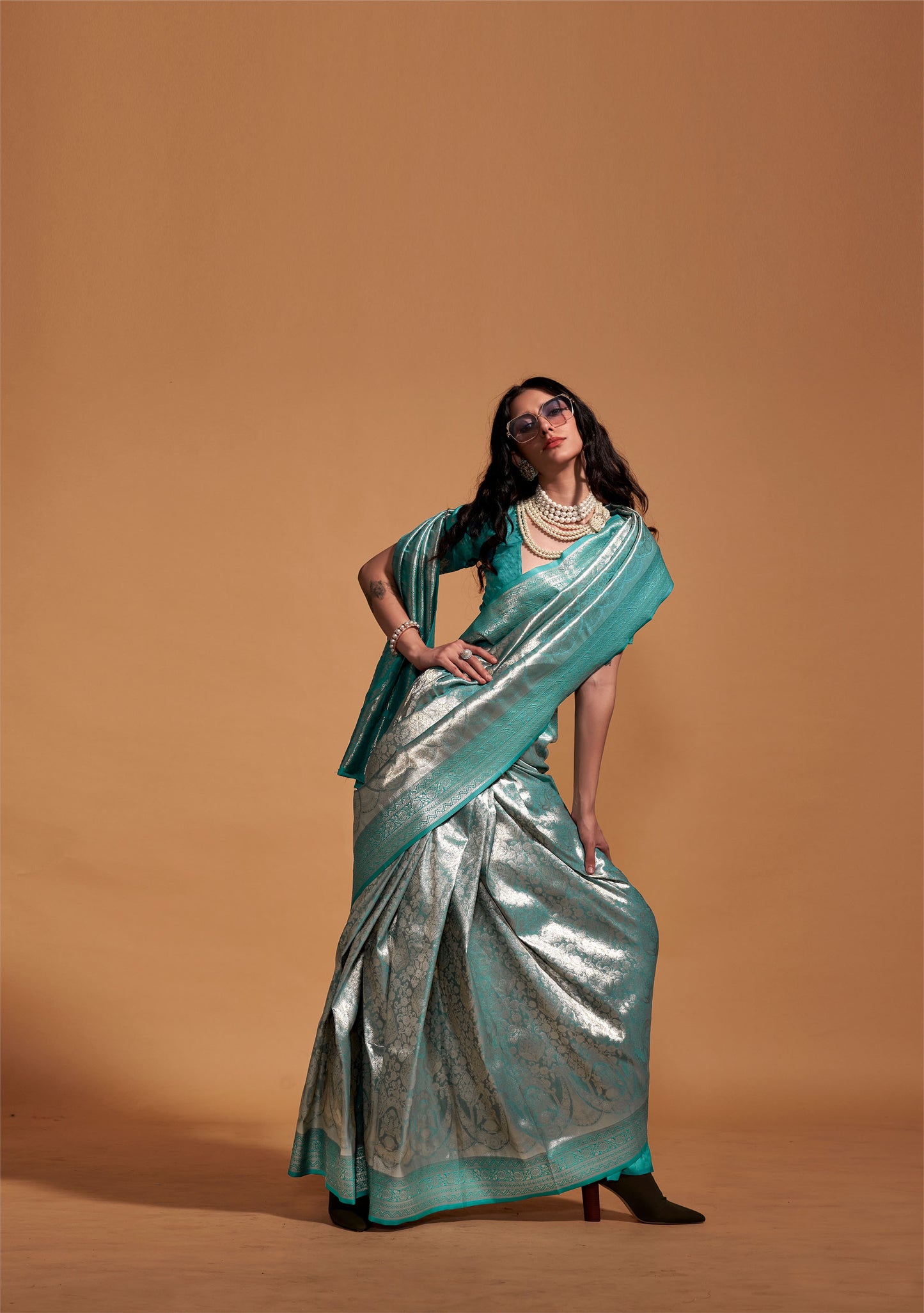 Green Kanjeepuram Silk Handwoven Mohi Saree