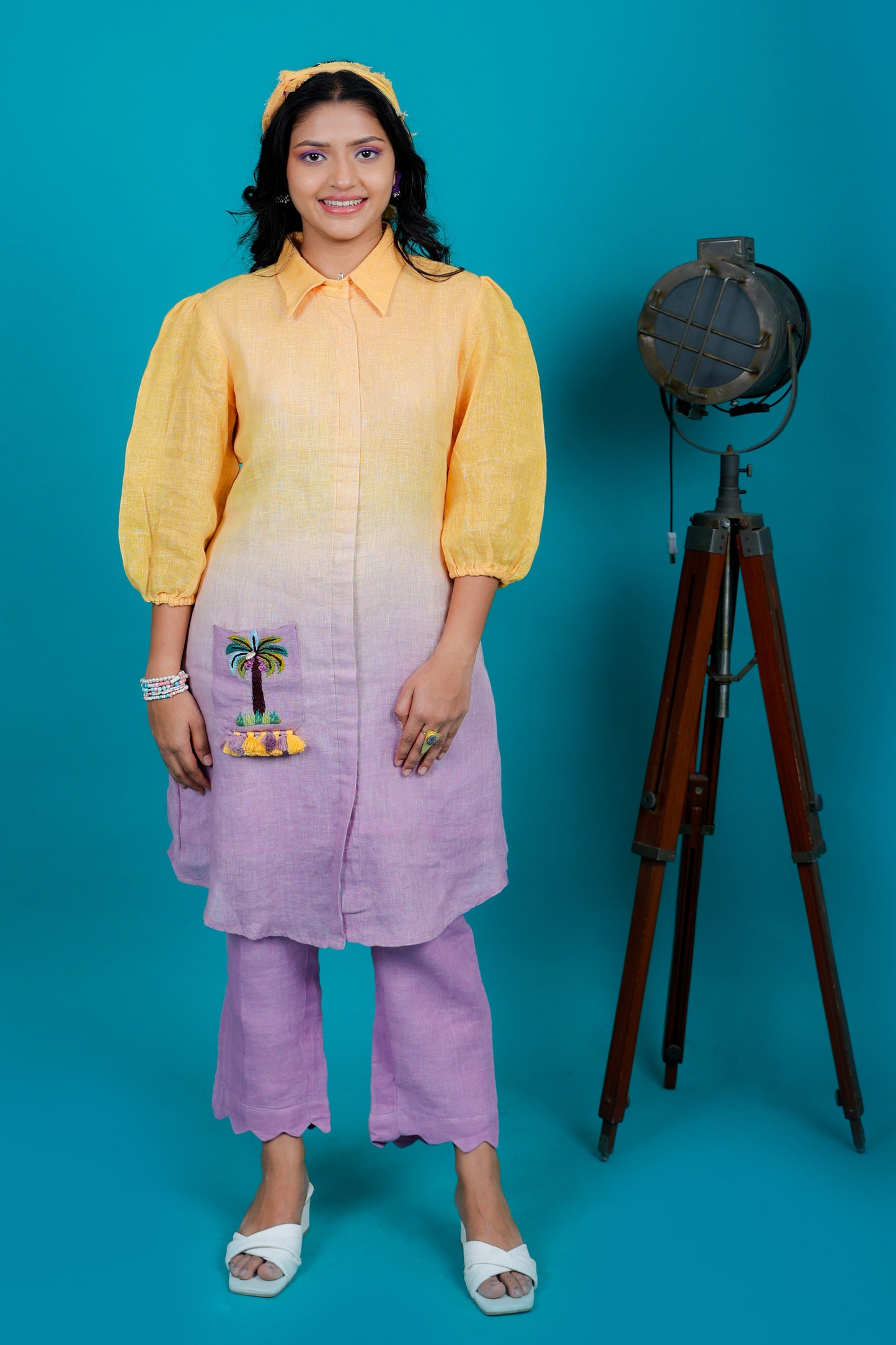 Sunshine Mango to Lilac Kurta Pant - Pinash