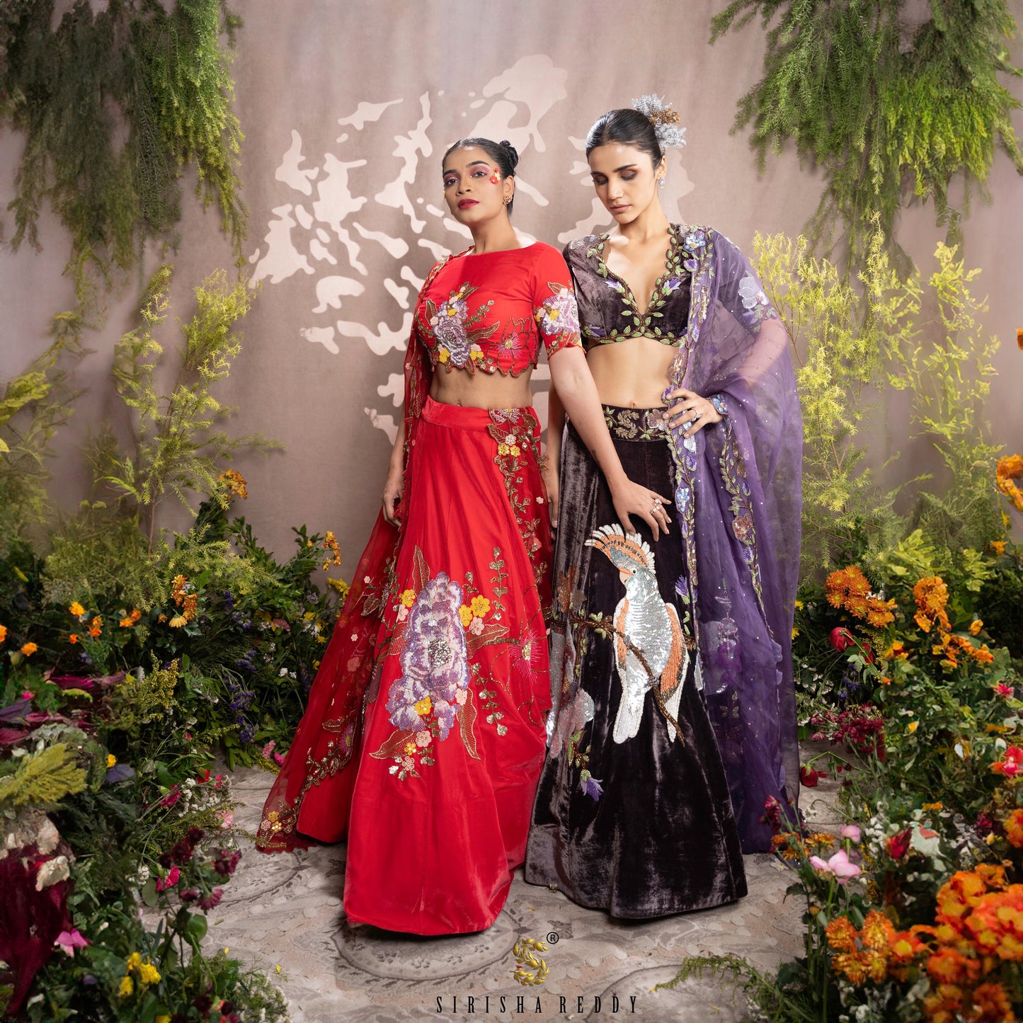 Snuff Hand Embroidered Designer Flying Soul Bridal Lehenga