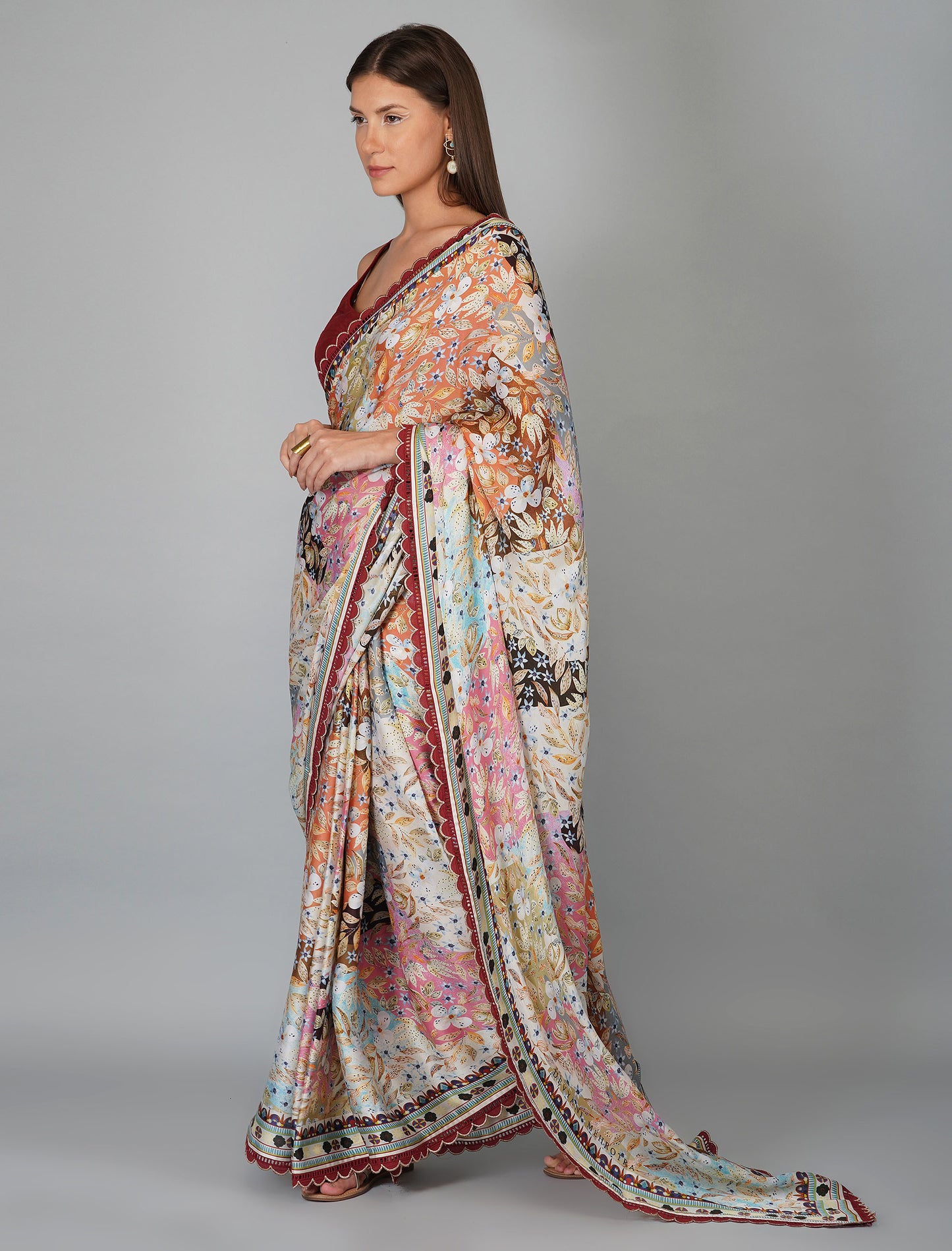 Melange Print Kora Saree