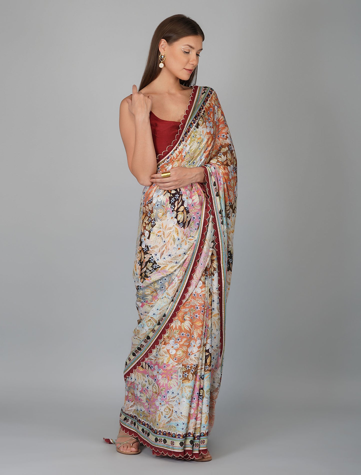 Melange Print Kora Saree