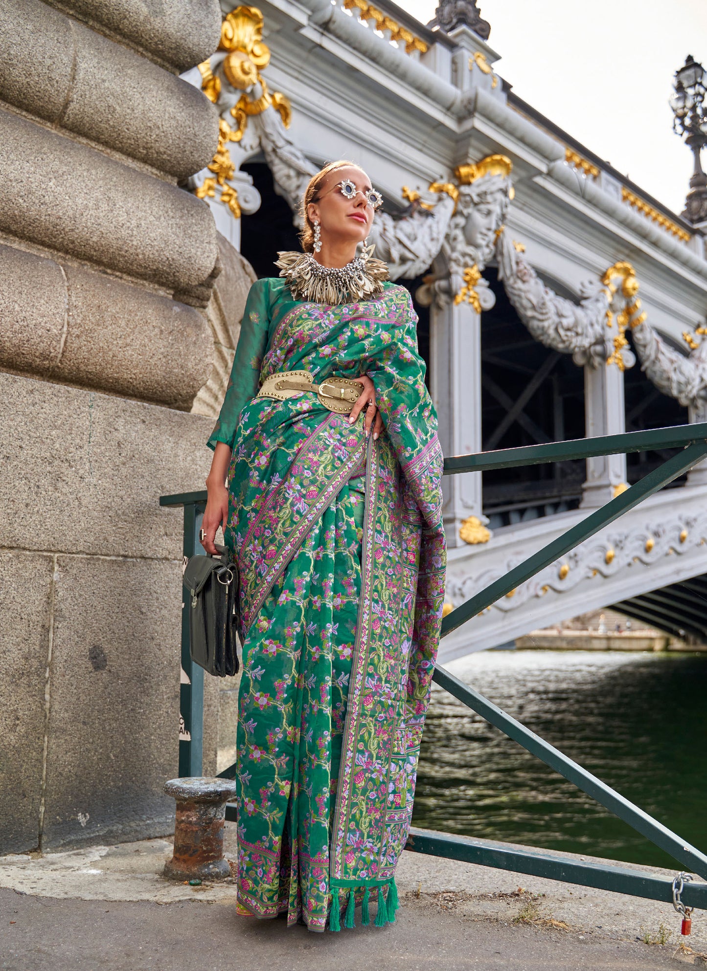 Green Kaarsi Organza Silk Handloom Saree