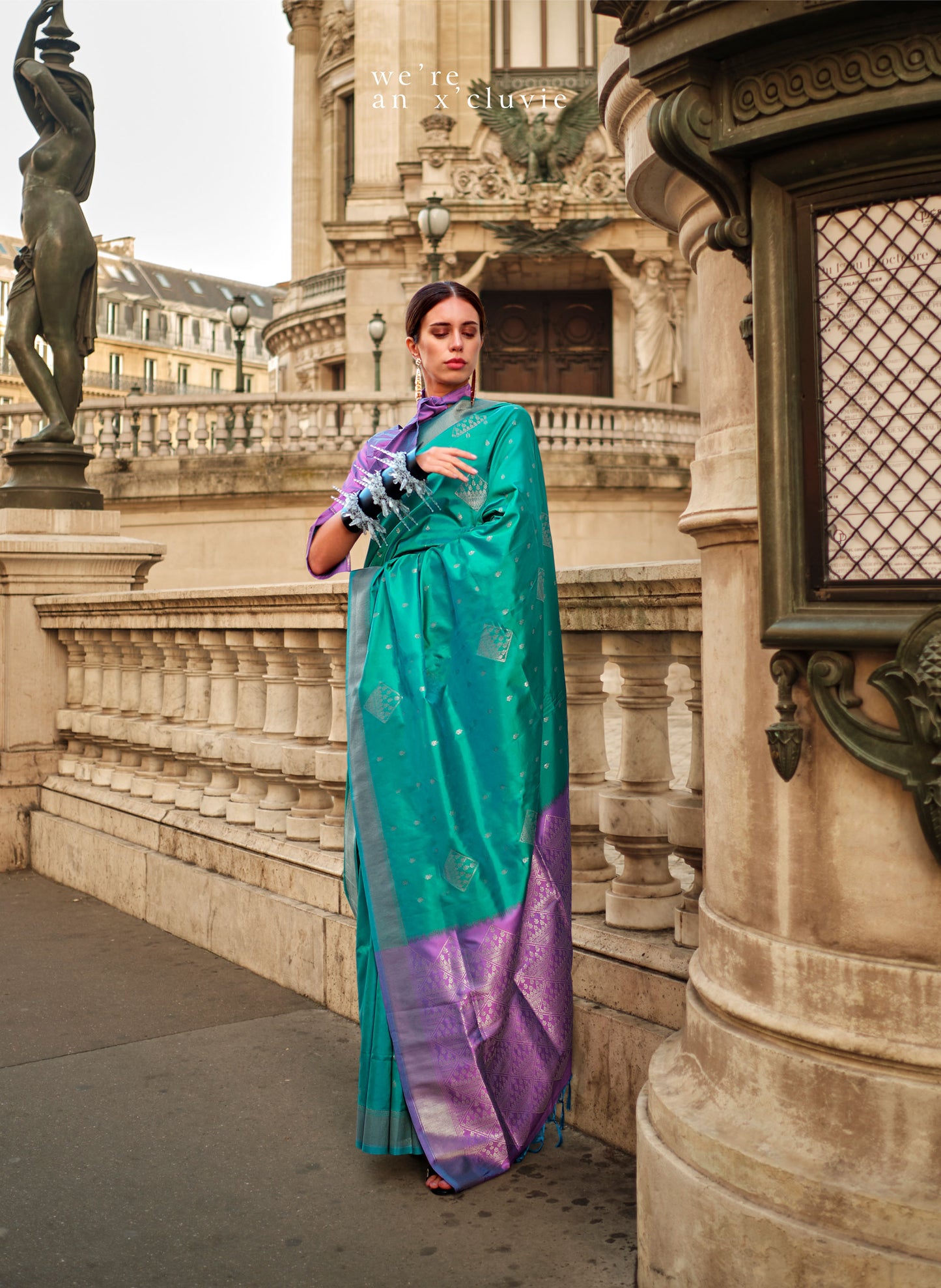 Emerald Green Kraft Soft Silk Handloom Saree