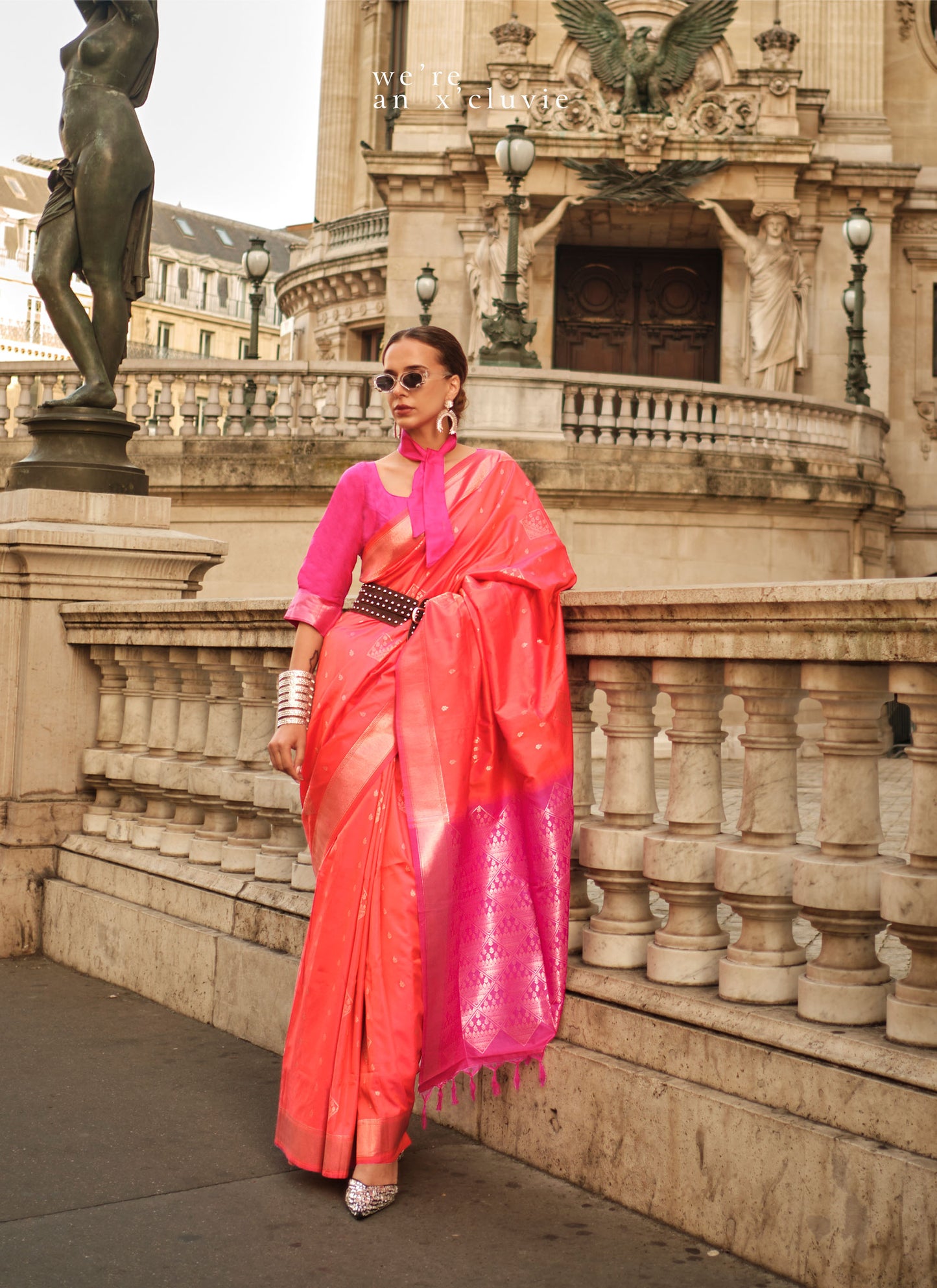 Orange Kraft Soft Silk Handloom Saree