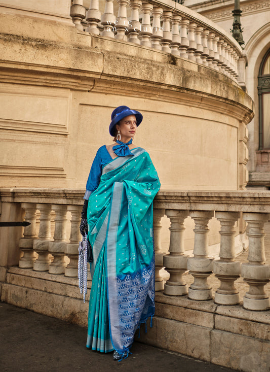 Green Kraft Soft Silk Handloom Saree