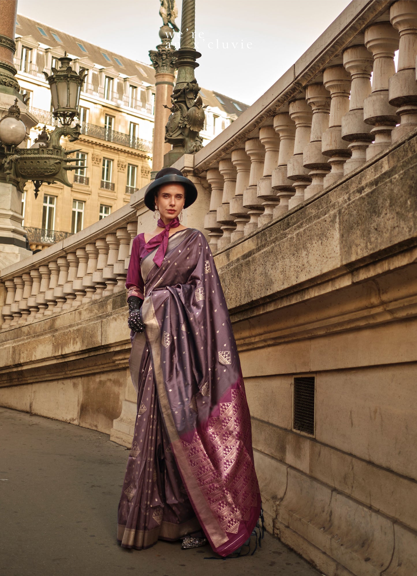 Plum Kraft Soft Silk Handloom Saree