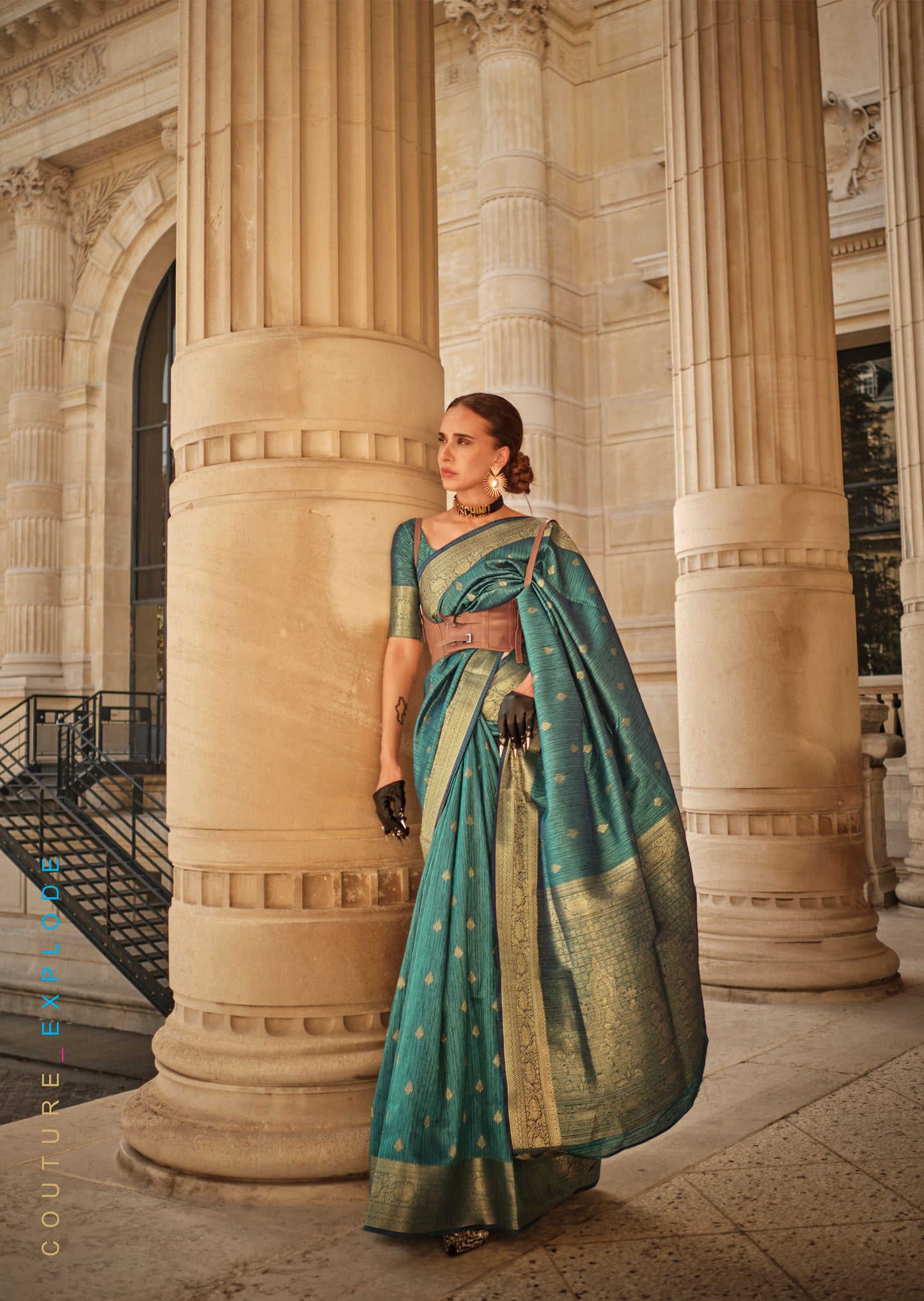 Green Khaddi Silk Handloom Saree