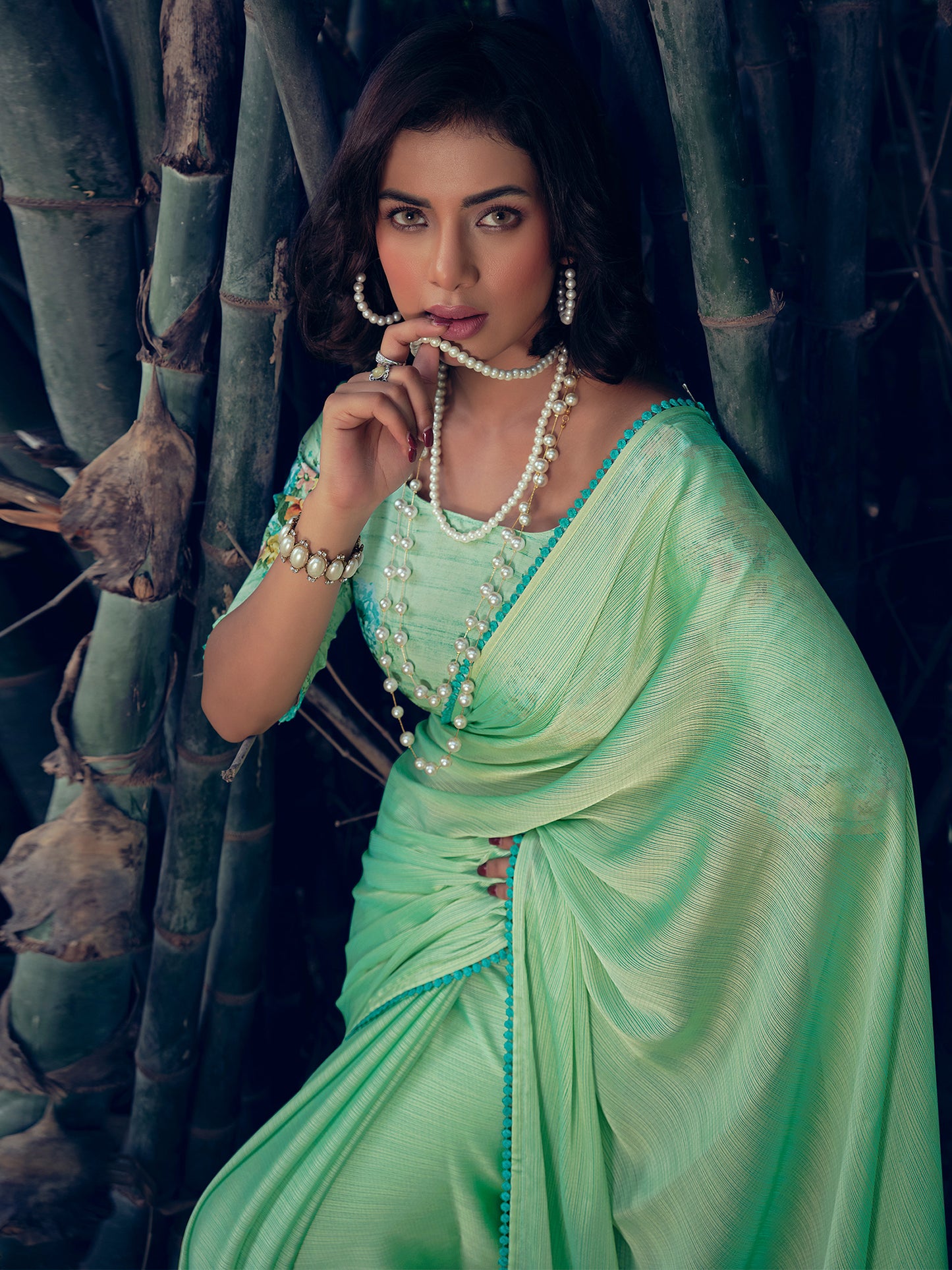 Green Art Silk Woven Style Saree