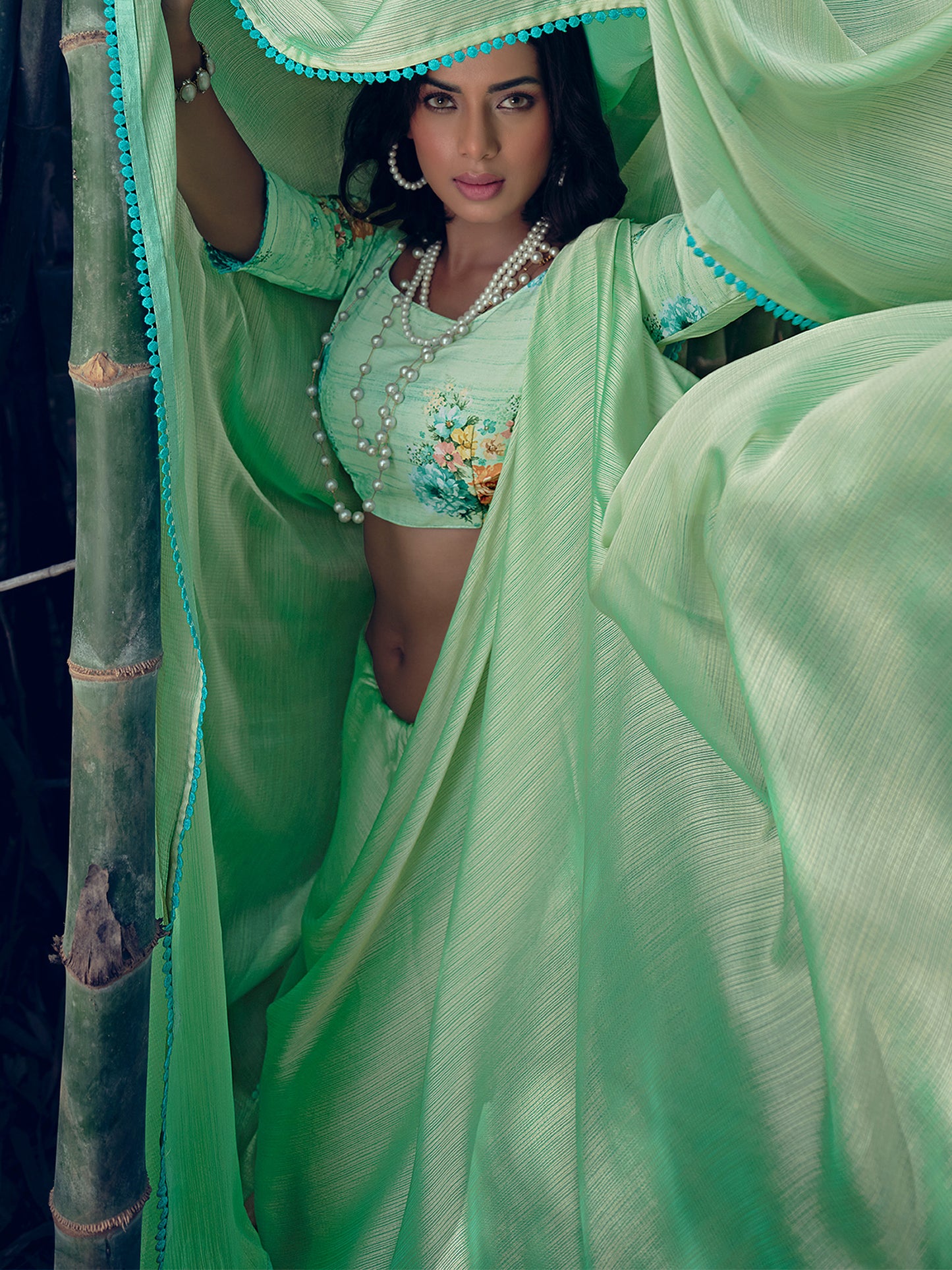 Green Art Silk Woven Style Saree