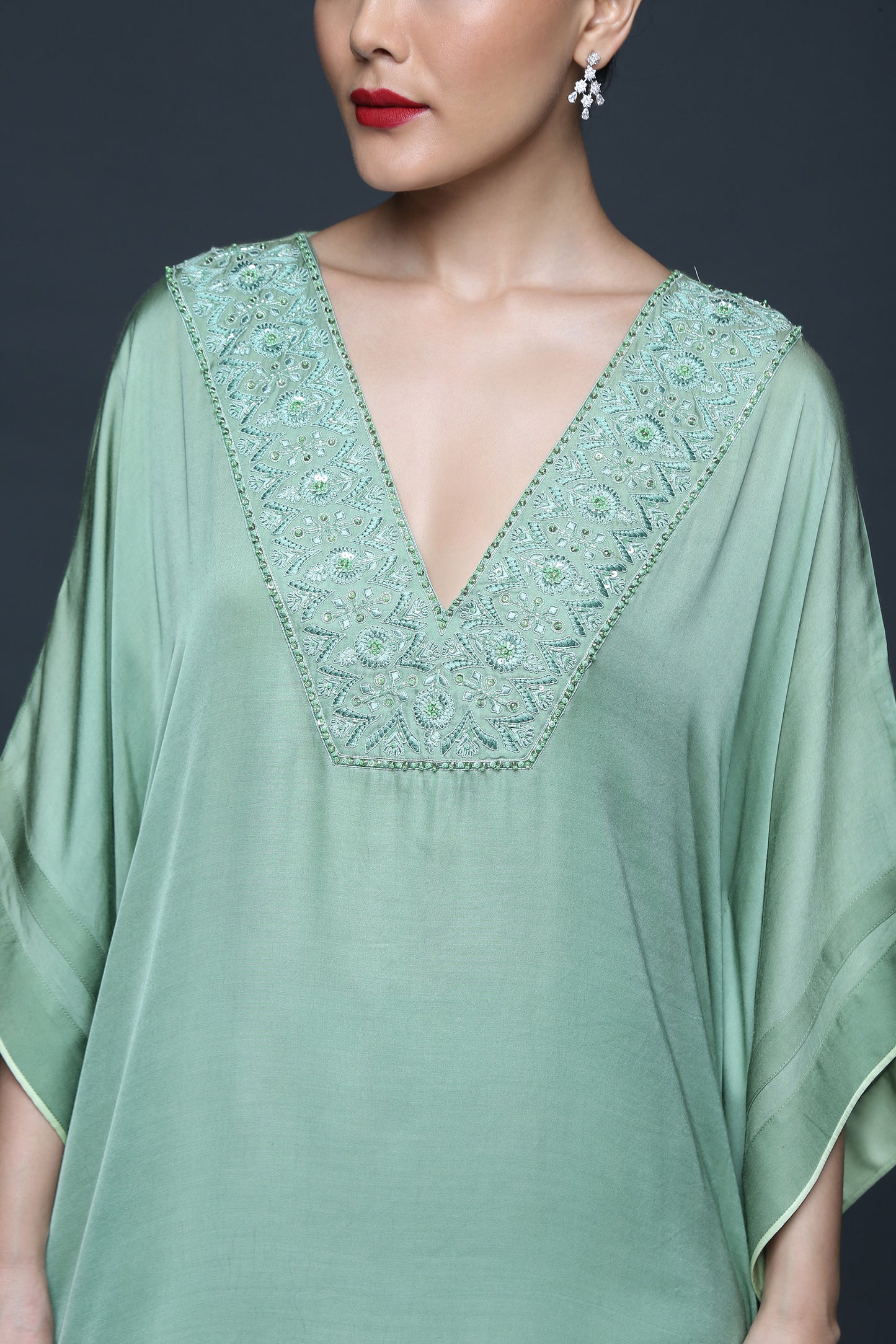 Fern Green Kaftaan Set - Sanjeev Marwaaha