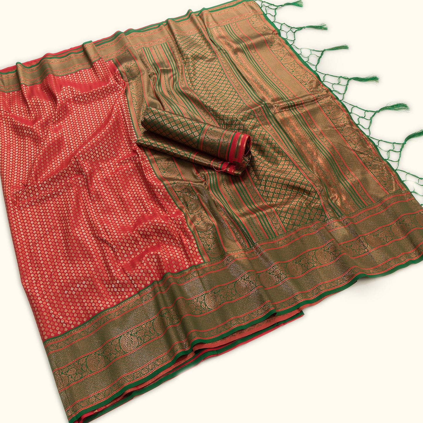 Red Banarasi Glam Saree