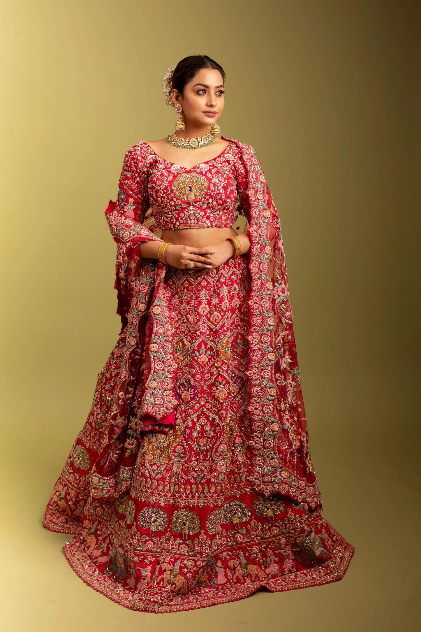 Reminiscing Red Bridal Lehenga