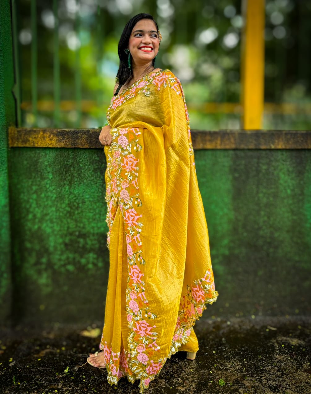 Vanya Yellow Crush Silk Handloom saree