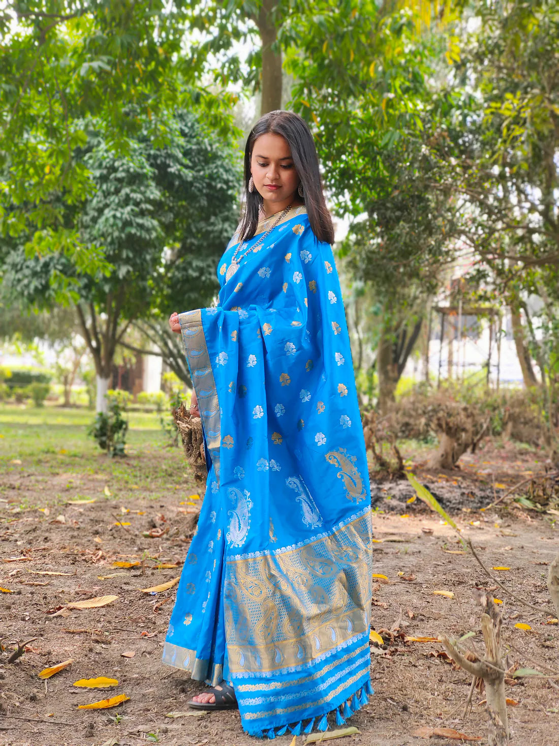 Kavya Blue Silk Handloom saree