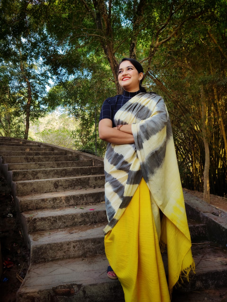 Aparajita Yellow handloom Cotton saree