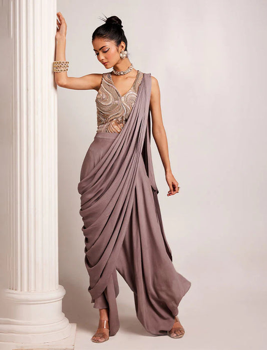 Etheral grey drape saree