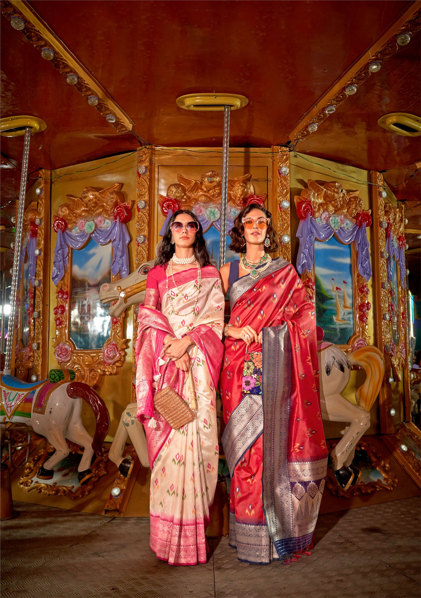 Red Kaitra Handloom Silk Saree