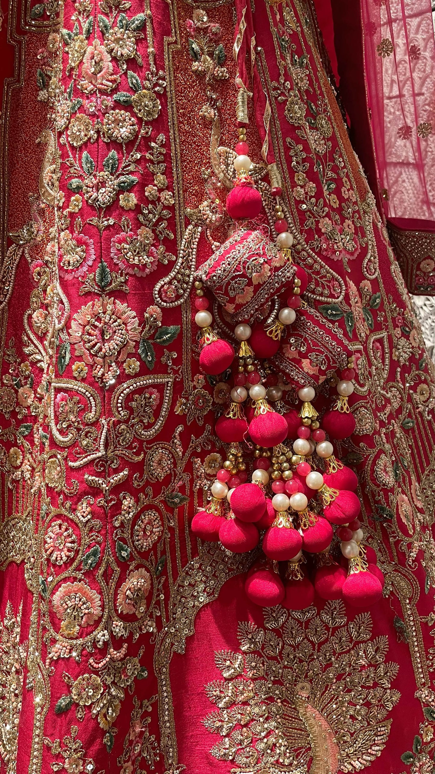 Pink Bridal Lehenga with Zariwork