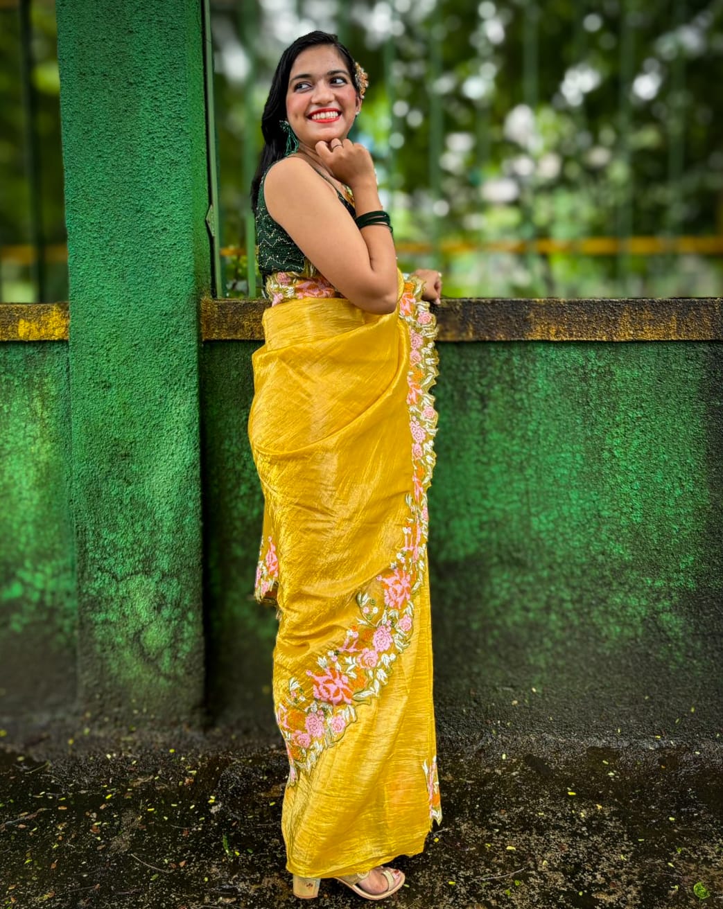 Vanya Yellow Crush Silk Handloom saree