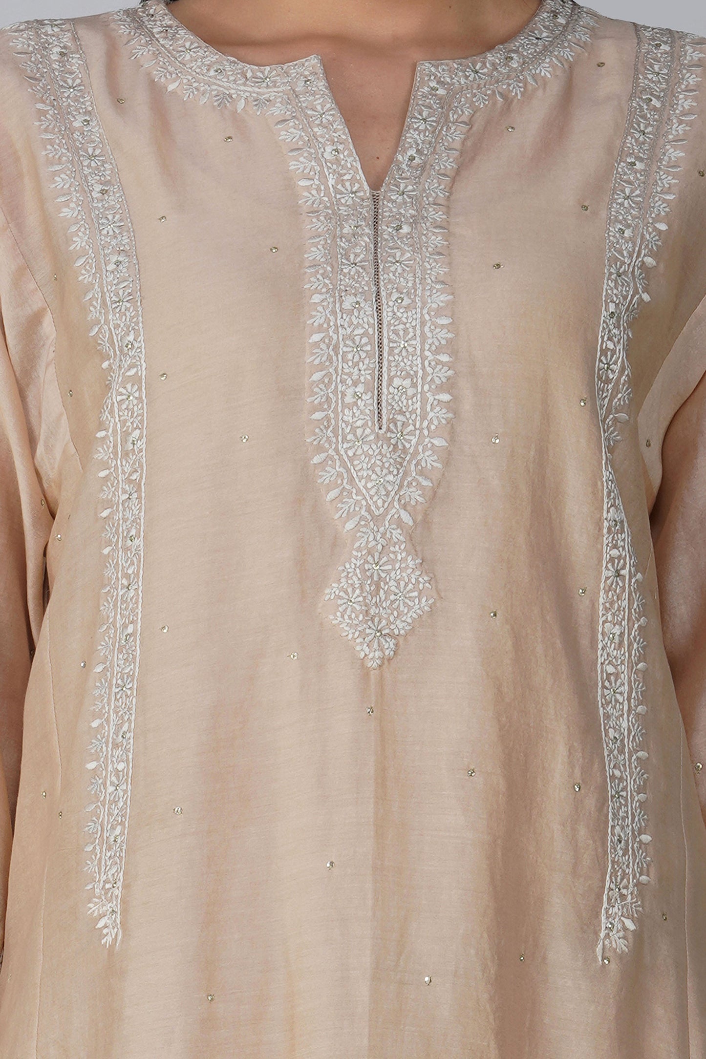 Flower Border Kalidar Kurta Set-Kora