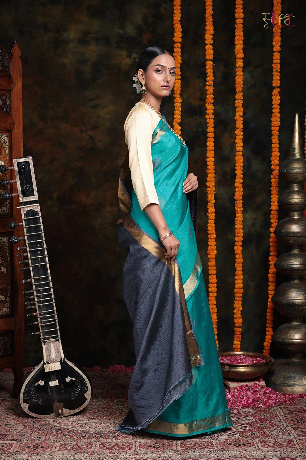 Sea Green Handloom Pure Silk Saree