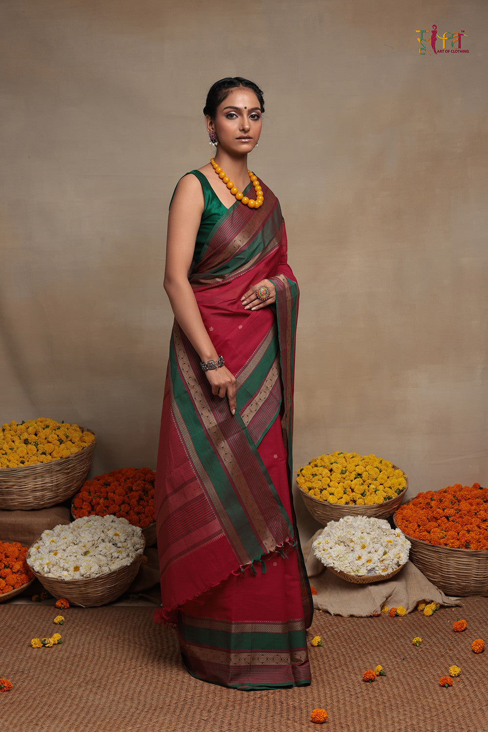 Handloom Rani Pure Cotton Kanchi Saree