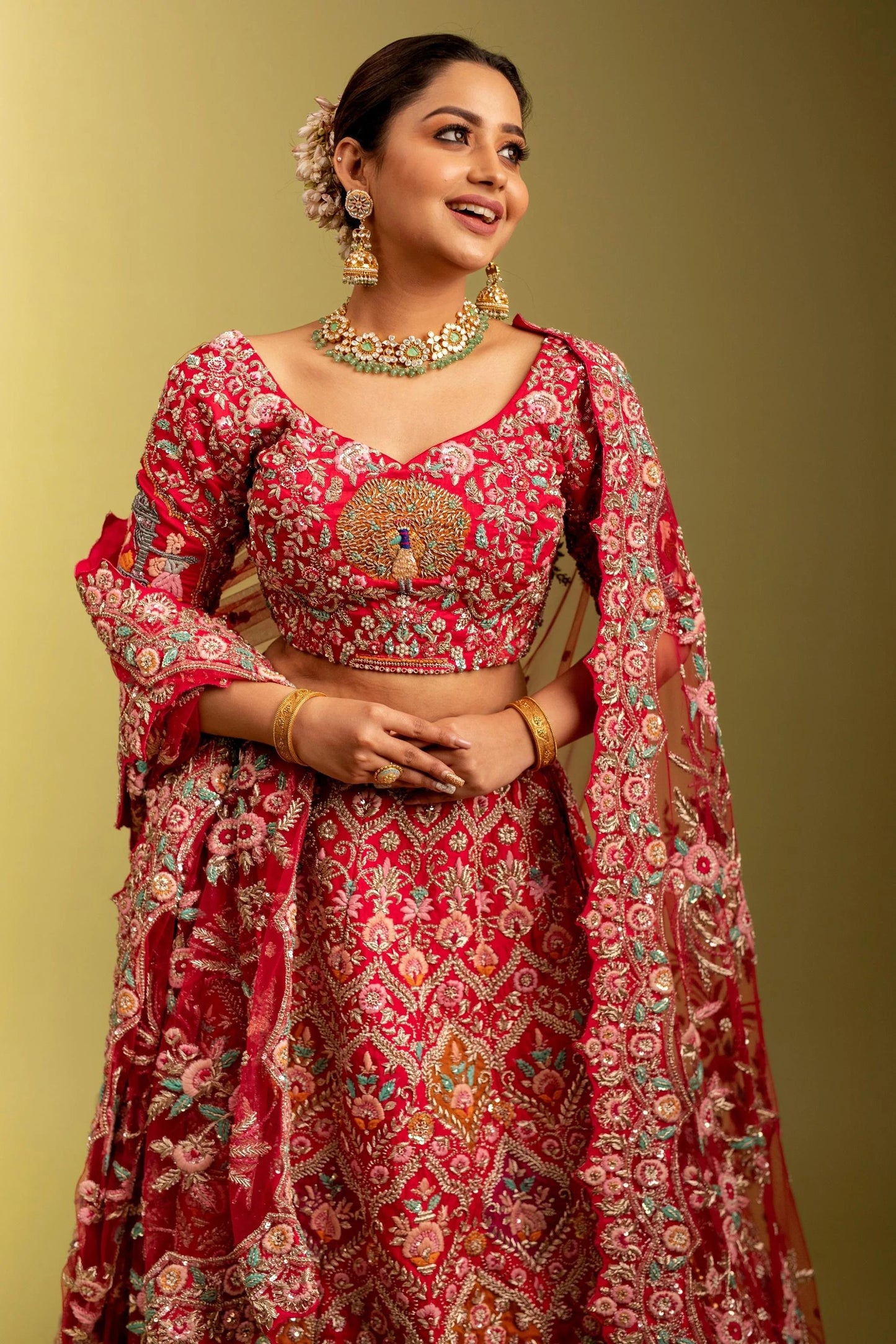 Reminiscing Red Bridal Lehenga