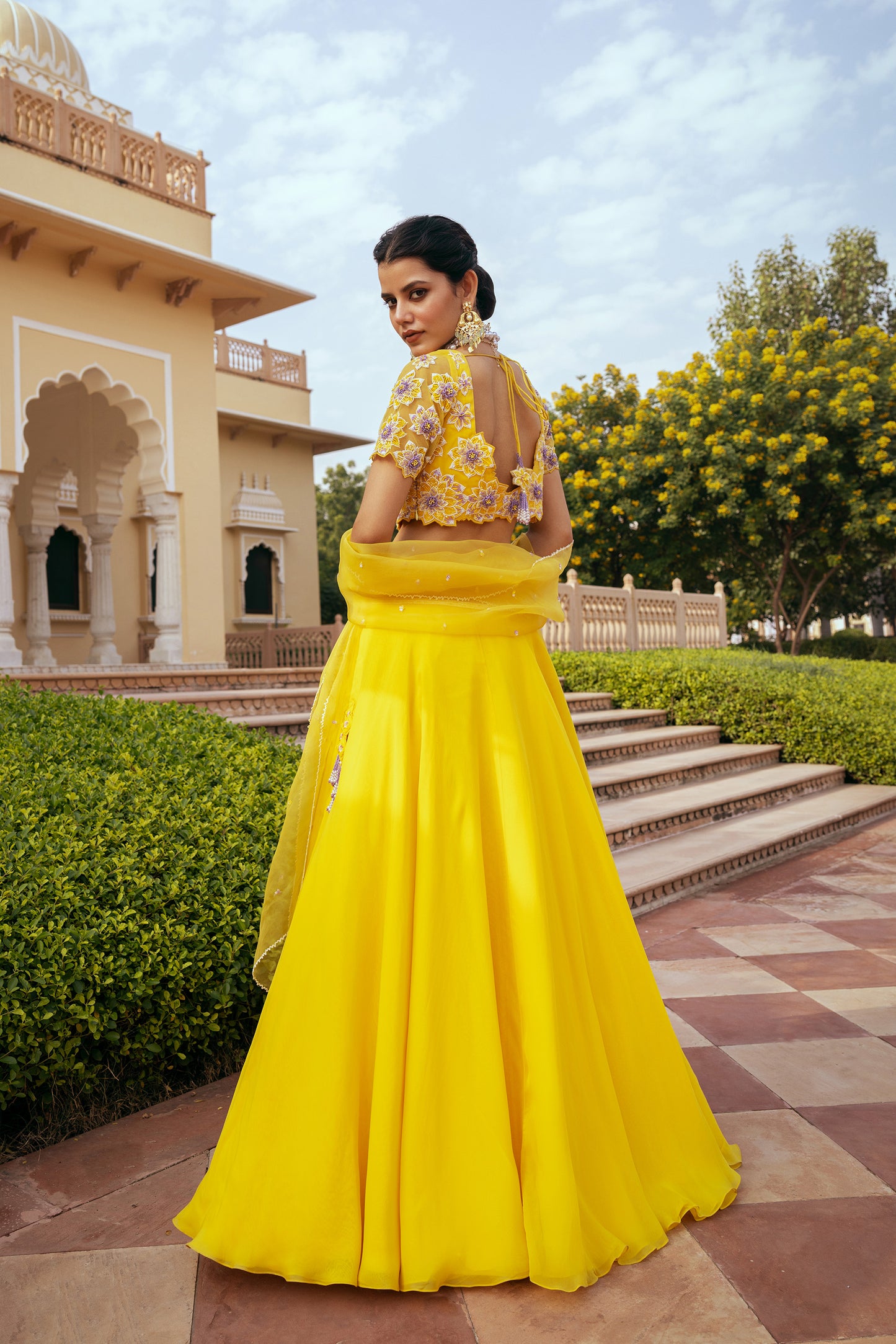 Noori Yellow Net Ajooba Lehenga Set