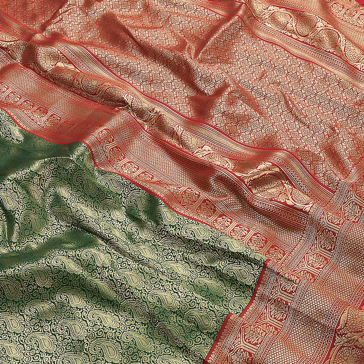 Green Banarasi Kairi Jaal Silk Saree