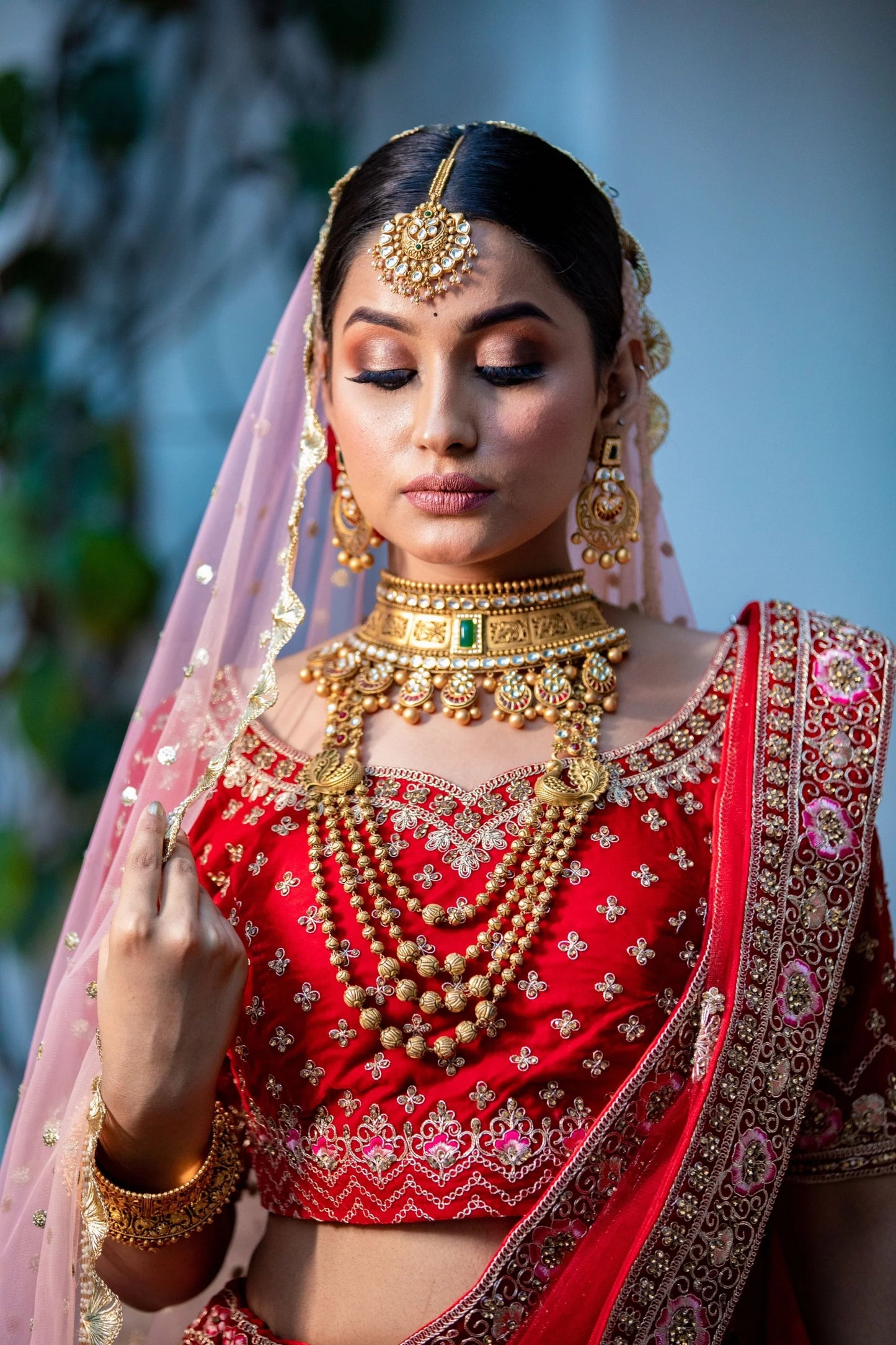 Red Aristocratic Lehenga