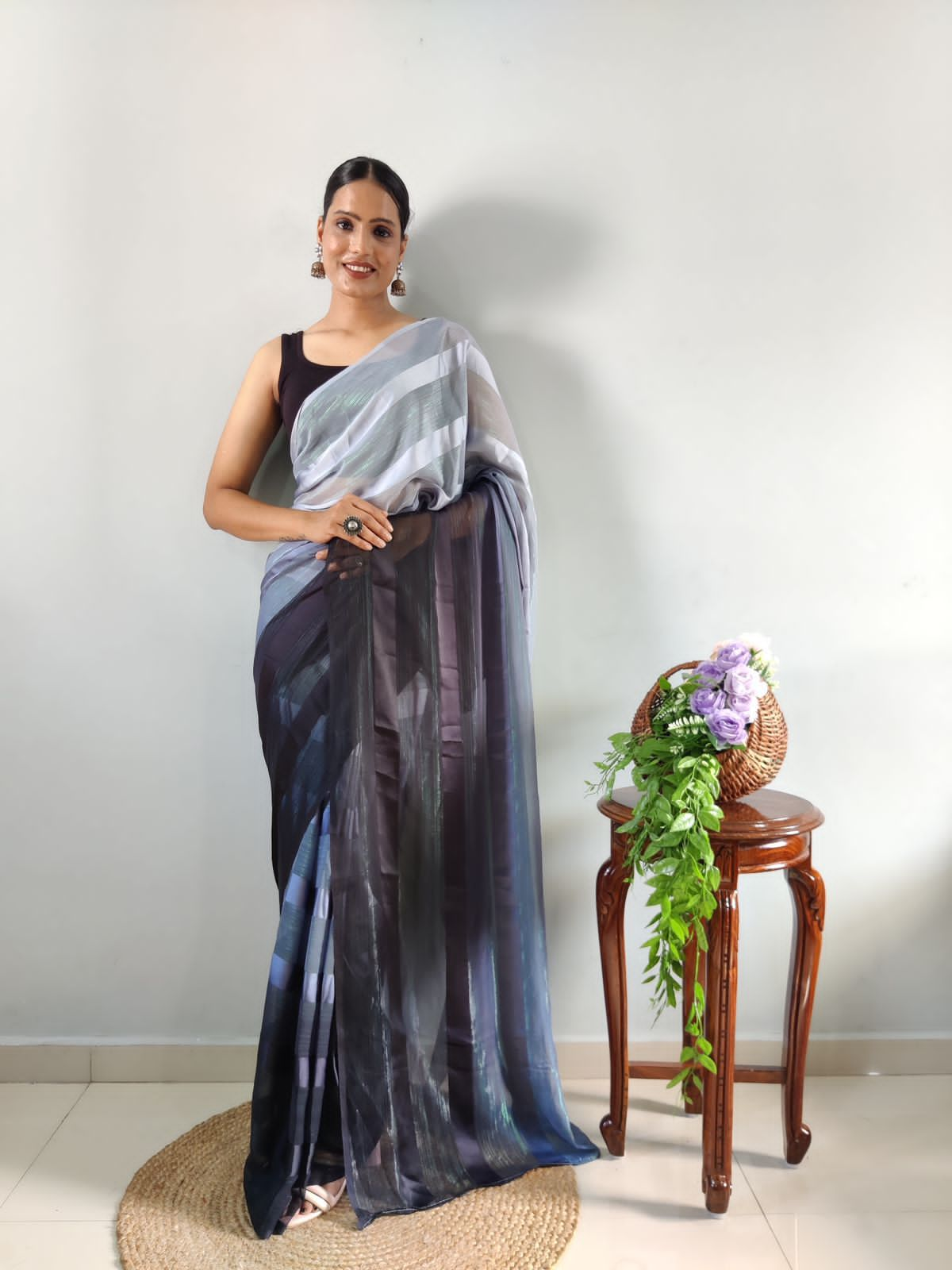 Elegant Ready to Wear Saree | Satin Fabric Saree | Satin Saree Collection By Rank Never Retire