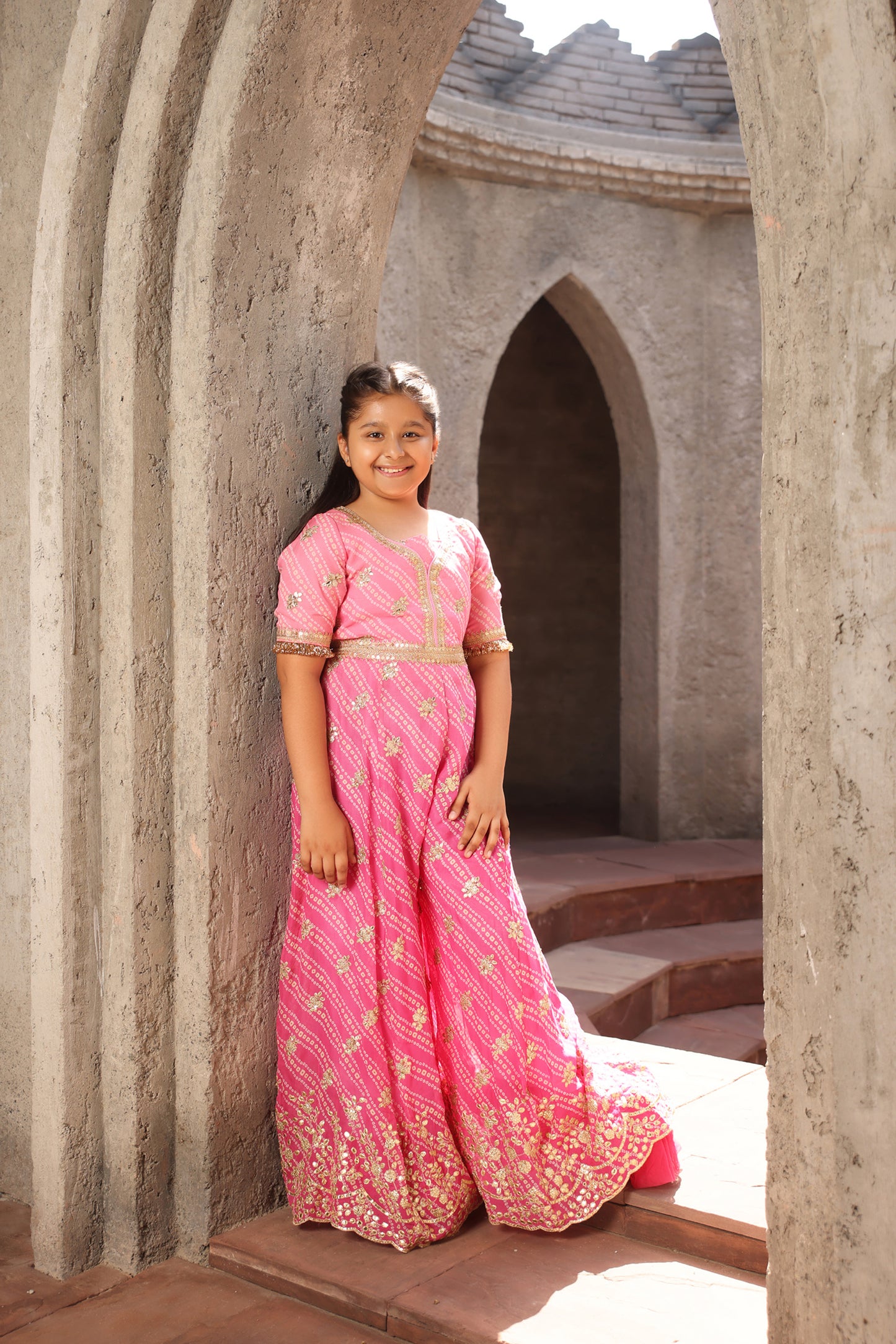 Pink Bandhaj Jumpsuit