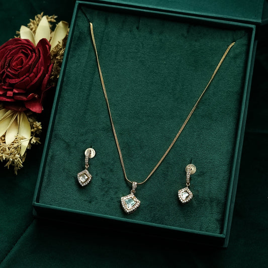 Dainty Mossioinite Pendant Set with Earrings