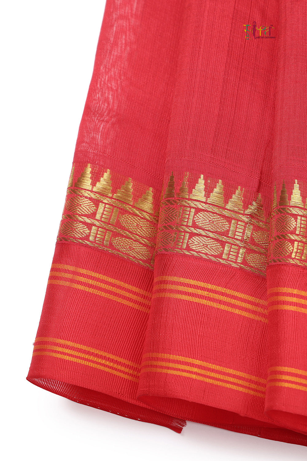 Handloom Voilet Pure Cotton Kanchi Saree With Pure Silk Border And Pallu