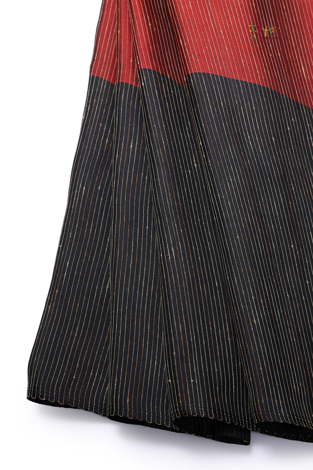 Handloom Sangria Red & Black Pure Silk Kanchi Contemporary Saree