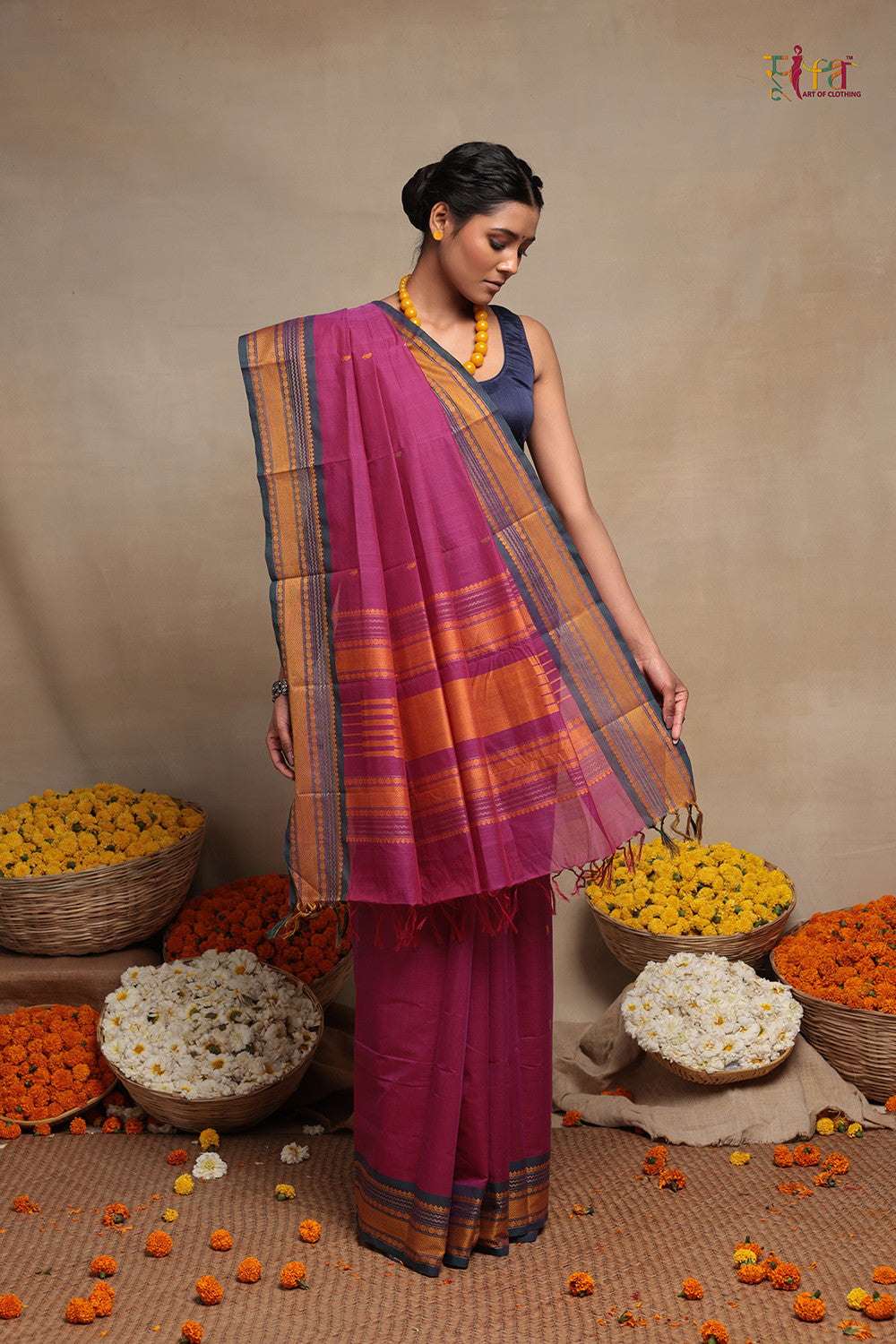 Pink Handloom Kanchi Cotton Saree