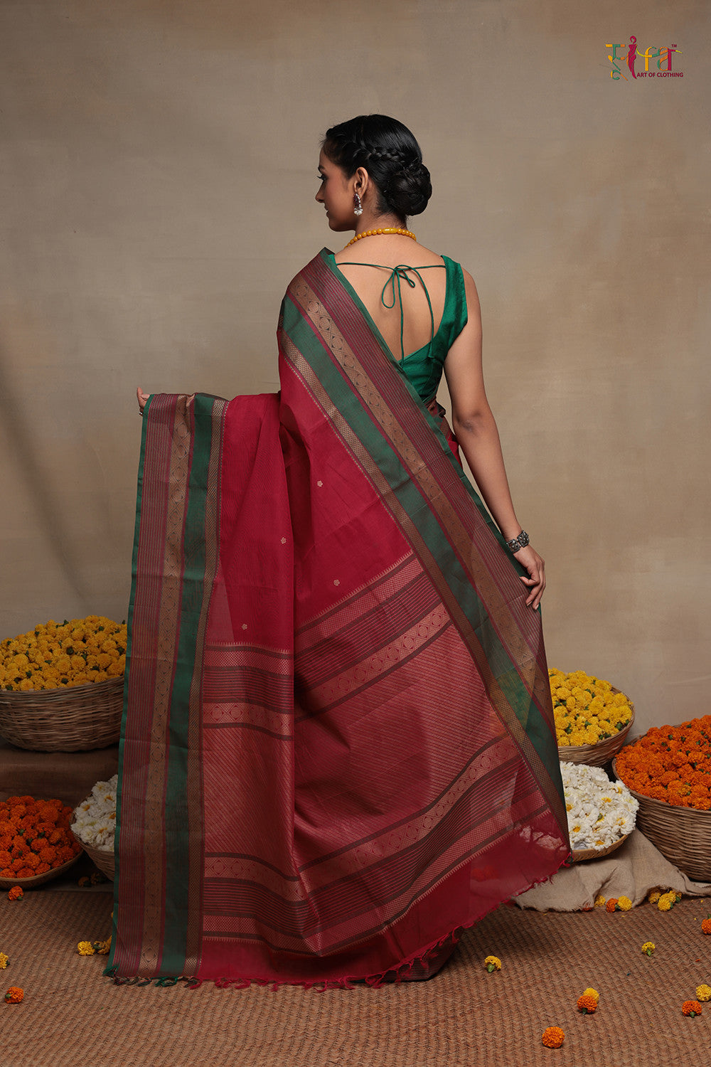 Handloom Rani Pure Cotton Kanchi Saree